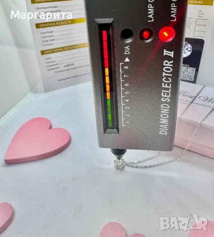 Сребърно колие с мойсанит (диамант) 1 карат , снимка 14 - Колиета, медальони, синджири - 51549987