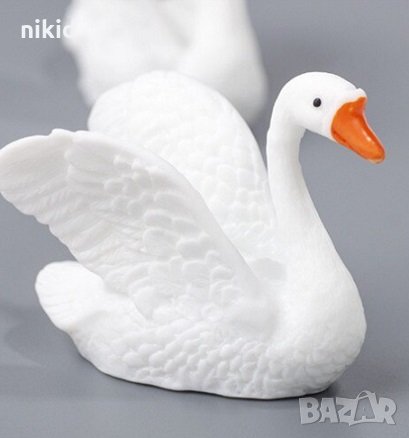 Малък Лебед украса за торта и др фигурка от акрил гипс смола