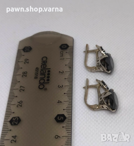 Сребърни обеци с инкрустации – проба 925 | 10,01 гр. - Нови!, снимка 7 - Обеци - 50517192