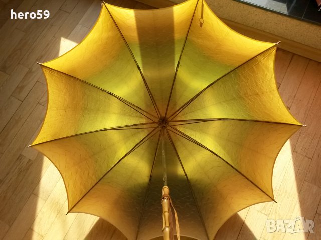 Много стар луксозен чадър-сребро бамбук,коприна