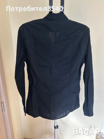 Черна мъжка риза H&M, снимка 3 - Ризи - 53302346