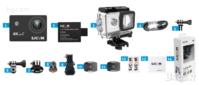 Екшън камера SJCAM SJ4000 Air 4K WiFi + Подарък Комплект Аксесоари, снимка 3 - Камери - 52246281