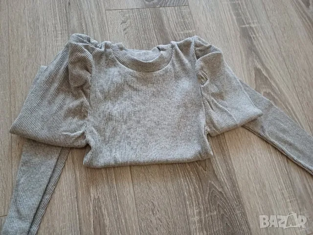 Дамска блуза с буфон ръкав, р.М, снимка 2 - Блузи с дълъг ръкав и пуловери - 47946215