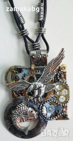 Уникален подарък колие медальон висулка стил steampunk, снимка 4 - Колиета, медальони, синджири - 35570949