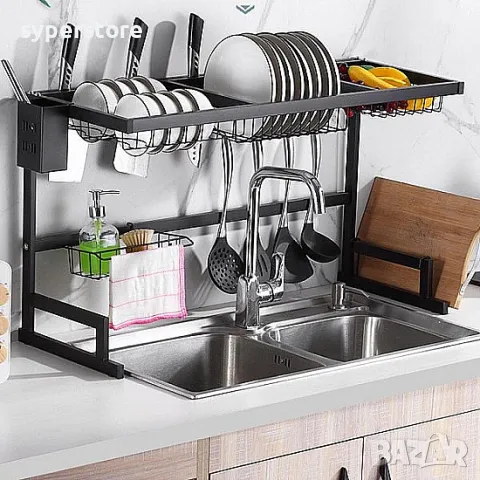 Сушилник за чинии за над мивката Digital One SP01064, сушилник, отцедник за мивка, етажерка, стелаж, снимка 4 - Други - 49651331