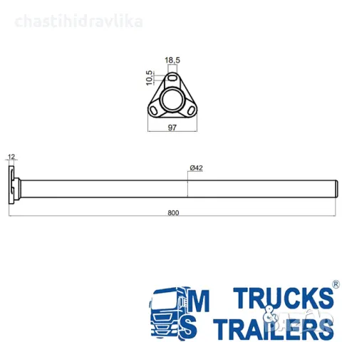 Монтажна тръба за калник Ø42 60780431, снимка 2 - Части - 48765319