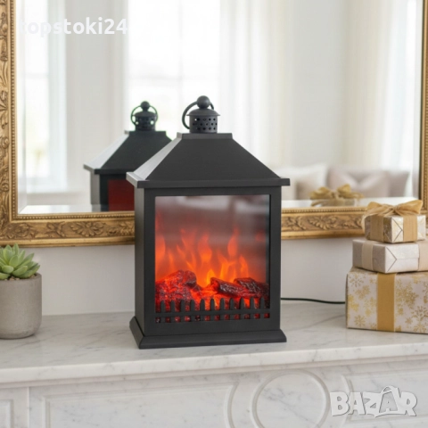 LED Декоративен фенер-камина – Реалистичен пламък за Коледа и зимен уют, снимка 6 - Други стоки за дома - 52641891