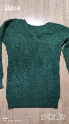 зелено пуловерче, снимка 3 - Блузи с дълъг ръкав и пуловери - 43780681