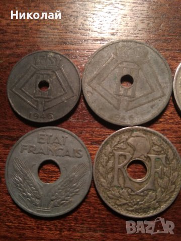 Лот френски и белгийски монети , снимка 5 - Нумизматика и бонистика - 37509662
