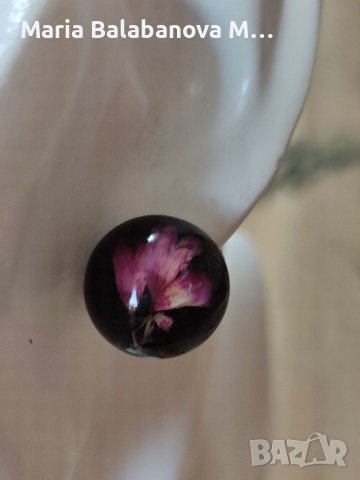 Бижута от епоксидна смола и естествени цветя., снимка 3 - Бижутерийни комплекти - 38679584