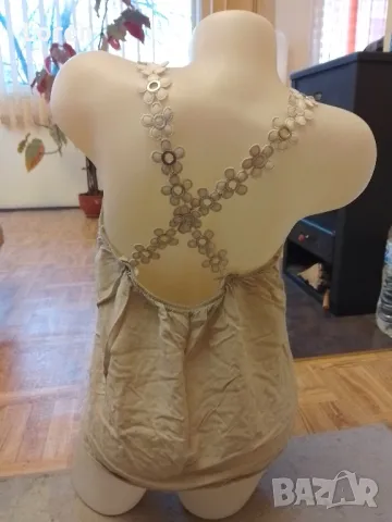 Потниче с цветя презрамки в светло сив цвят, снимка 5 - Потници - 48162593