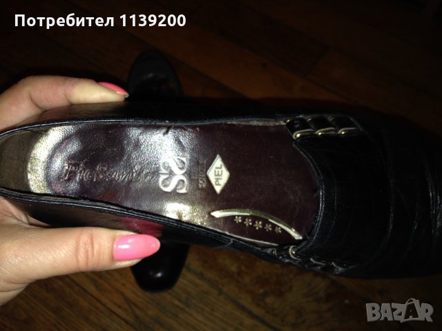 Дамски испански обувки 38 черни естествена кожа Pie Santo , снимка 8 - Дамски елегантни обувки - 26851157