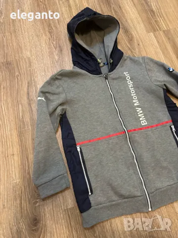 Оригинална мъжка горница/суичър Puma BMW Motorsport Zip Hoodie , S размер , снимка 3 - Суичъри - 50243328