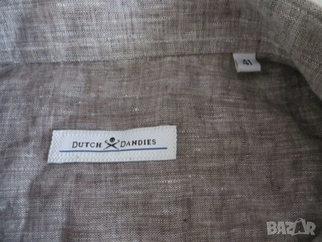 Мъжка риза с дълъг ръкав от лен Dutch Dandies, снимка 4 - Ризи - 37119087