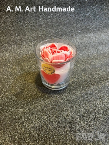 Уникалност в чаша: Роза с желирано сърце! , снимка 3 - Декорация за дома - 53385171