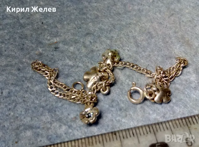 КРАСИВА СРЕБЪРНА ГРИВНА СРЕБРО 925 с ПОСРЕБРЕНИ ФЛОРАЛНИ ВИСУЛКИ PILGRIM с ЕМАЙЛ и СИН ЦИРКОН 37195, снимка 13 - Гривни - 49001419