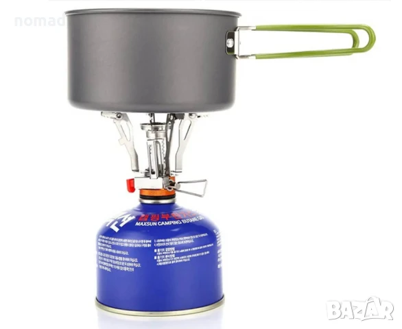 Преносима газова горелка за къмпинг с пиезо запалване – компактна, снимка 6 - Газови котлони - 50469554