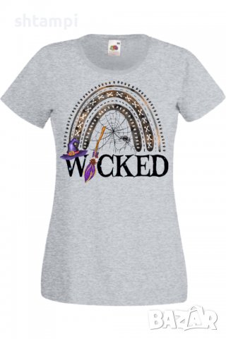 Дамска тениска Wicked Witch for white,Halloween,Хелоуин,Празник,Забавление,Изненада,Обичаи,, снимка 4 - Тениски - 38154579