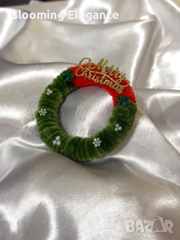 Коледни мини венчета от плюшена тел, снимка 2 - Коледни подаръци - 52472123