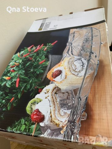 Комплект - 6 бр стъклени купички за ядки и 4 бр стъклени плата, снимка 8 - Други - 37762966