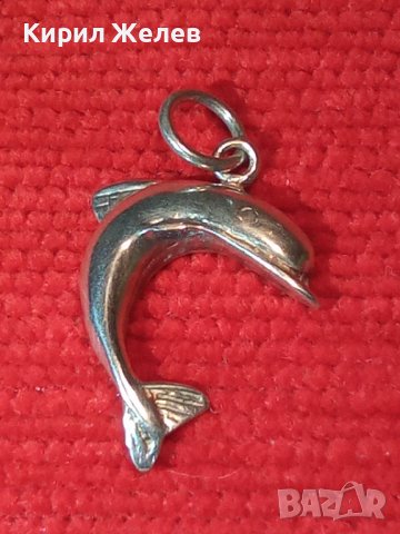 ЧУДЕСЕН СРЕБЪРЕН ДЕЛФИН ПЕНДАНТ СРЕБРО 925 АНГЛИЯ МЕДАЛЬОН ФИНА РЪЧНА ХУДОЖЕСТВЕНА ИЗРАБОТКА 40577, снимка 4 - Колиета, медальони, синджири - 42763010