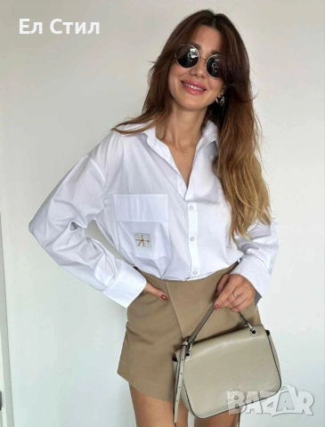 📌#Памучни овъсайз #ризи 27 евро Черно С / Бяло М, снимка 3 - Ризи - 53447334