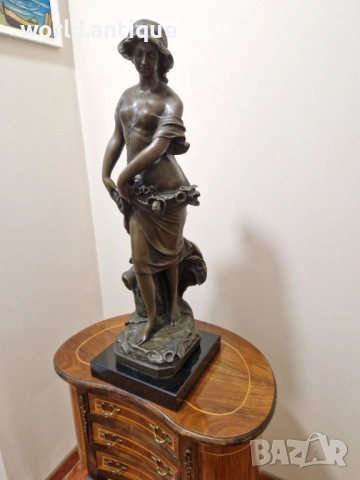 Превъзходна антикварна френска бронзова фигура статуетка скулптура , снимка 5 - Статуетки - 53161005