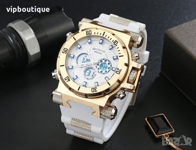 Водоустойчиви Метални Спортни Мъжки Часовници Силиконова Каишка Часовник, снимка 7 - Мъжки - 25377729