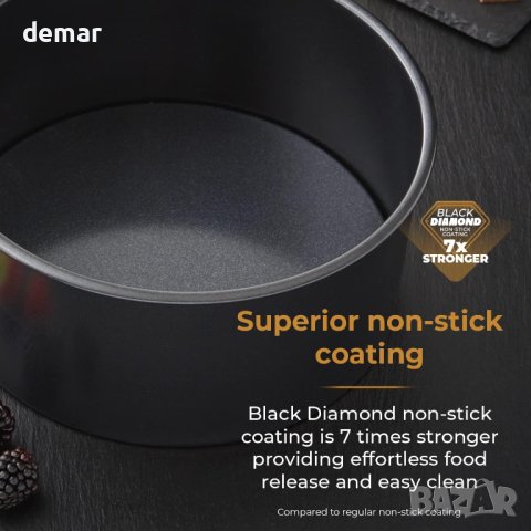 Дълбока форма за торта с незалепващо покритие, 20 см, черна, Tower T943020HG21 Precision Plus, снимка 8 - Съдове за готвене - 43718628