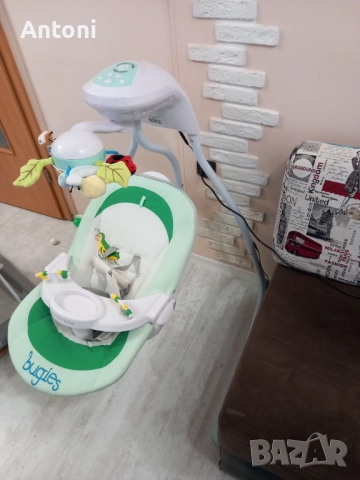 Като нова Електрическа люлка-шезлонг Caretero Bugies до12кг.в гаранция, снимка 6 - Други - 52109581