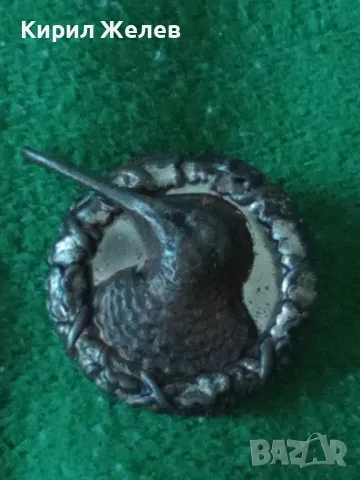 СТАРИННА РЯДКА ЛОВНА ЗНАЧКА на ВИНТ със СЛЕДИ от ПОСРЕБРЯВАНЕ 46906, снимка 11 - Колекции - 46495004