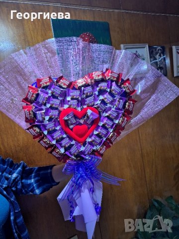 ЗАПОВЯДАЙТЕ‼️Голям, шоколадов ръчно изработен букет "MY LOVE"💝 50лв., снимка 2 - Подаръци за жени - 43960402