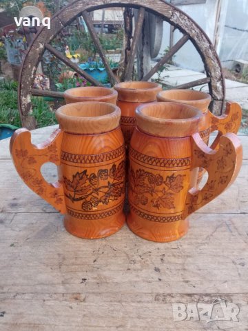Стари дървени чаши - халби, снимка 2 - Други ценни предмети - 40229238