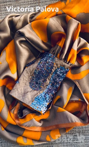 HAUTE  COUTURE дизайнерска блуза MISCHALIS коприна, снимка 13 - Корсети, бюстиета, топове - 51029162