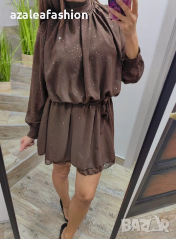 Рокля с бляскави частички цветове, снимка 13 - Рокли - 52692561