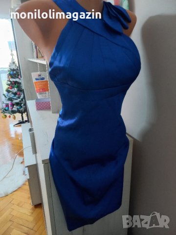 Права елегантна рокля в турско син цвят, цветът е реален на първата снимка, снимка 2 - Рокли - 43478190