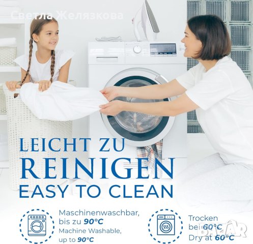 Протектор за матрак, 200 на 200 см, Антибактериален, снимка 4 - Протектори за матраци - 43624218