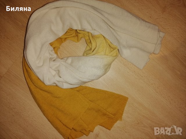 Голям шал в преливащи се цветове (горчица), снимка 4 - Шалове - 35306813