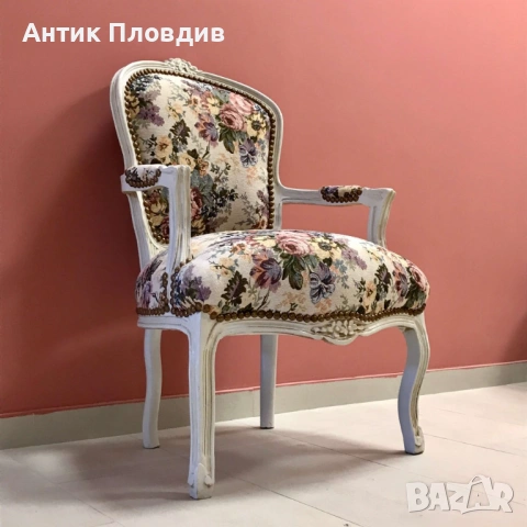 	 Бяло кресло "Английски рози", снимка 8 - Дивани и мека мебел - 12853041