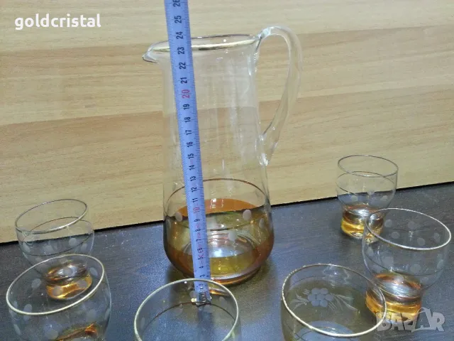 ретро стъклени чаши и кана, снимка 4 - Антикварни и старинни предмети - 49030019