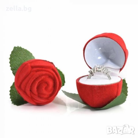 Кутия за годежен пръстен обеци с форма на рози кадифе цена, снимка 5 - Стайни растения - 35256535