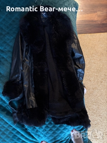 Палто еко кожа черно, снимка 3 - Палта, манта - 52670242