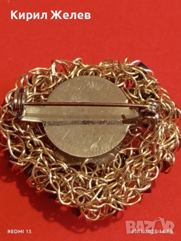 Demi Paure брошка златиста тел с черни кристали ХЕМОТАТ 21034, снимка 6 - Други - 52562261