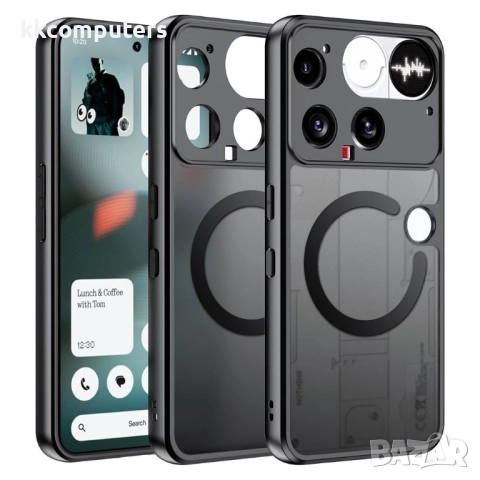 Магнитен калъф за Nothing Phone (3) 5G- Матов PC гръб, TPU рамка, MagSafe, Прахоустойчив, Вкл Протек