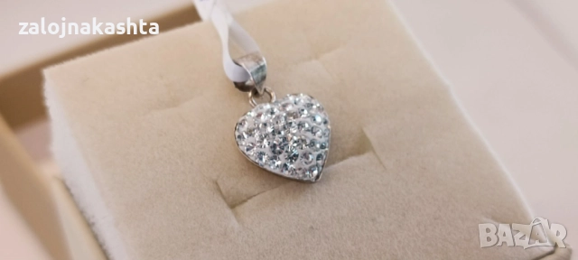 Сребърна висулка сърце-1,05гр/925, снимка 3 - Колиета, медальони, синджири - 52934768