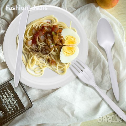 Парти комплект пластмасови прибори чинии салфетки за 25 гости Къмпинг, снимка 3 - Други - 33688111