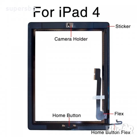 Тъч скрийн за iPad 4 A1458 A1459 A1460 Touch screen digitizer panel , снимка 5 - Таблети - 23693662