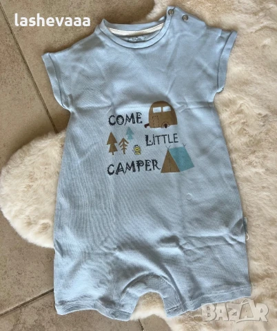 Комплект гащеризони/ромпъри синьо, снимка 4 - Комплекти за бебе - 51116704