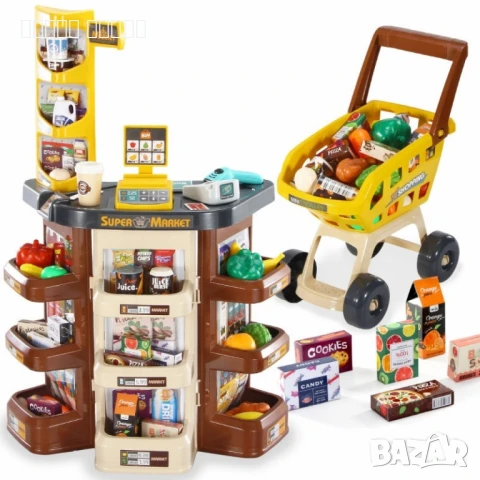 "Моят първи супермаркет" - Образователна детска играчка за ролеви игри и пазаруване с 47 части