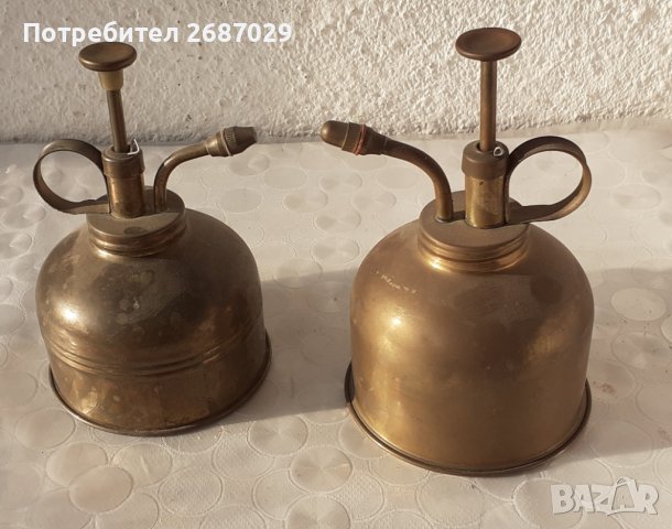 пръскачки мед, метал, уред за пръскане 2 бр, снимка 6 - Антикварни и старинни предмети - 39233532